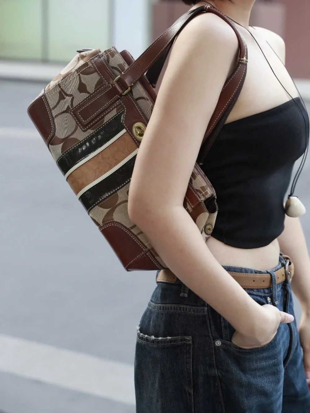 Vintage coach boho bag
